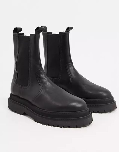 Shoe Warehouse, Leather Trend, Botas Chelsea, Boots And Sneakers, Calf Boots, Chelsea Boot, Boots Outfit, Work Shoes, Black Ankle Boots