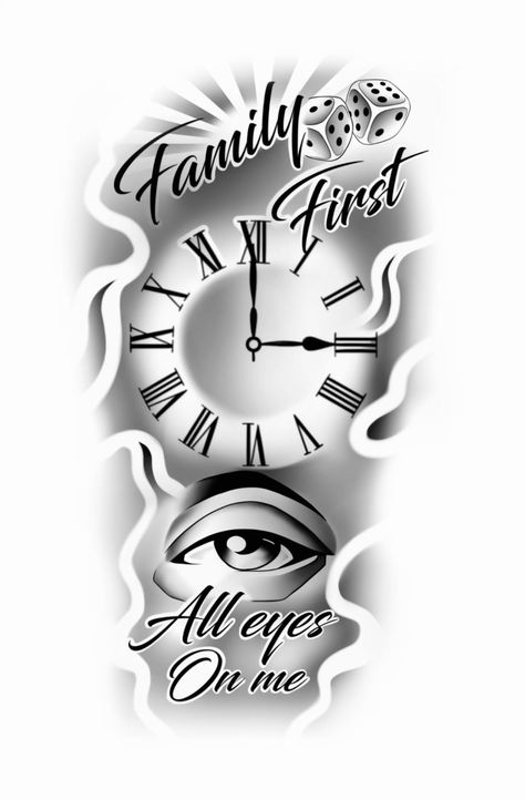 Clock Hand Tattoo, Black Male Tattoos, Calf Tattoo Men, Ink Master Tattoos, Family First Tattoo, Woman Tattoos, First Tattoo Ideas, Half Sleeve Tattoo Stencils, Unique Half Sleeve Tattoos