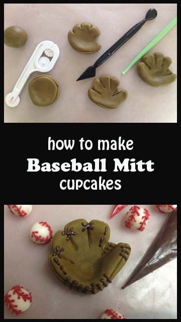 Baseball Mitts. Great Tutorials here. Baseball Party Dessert Ideas, Baseball Cupcake Toppers, Baseball Cupcakes For Boys, Baseball Themed Cupcakes, Baseball Cupcakes Ideas, Baseball Cake Ideas, Baseball Desserts, Baseball Cakes, Baseball Treats