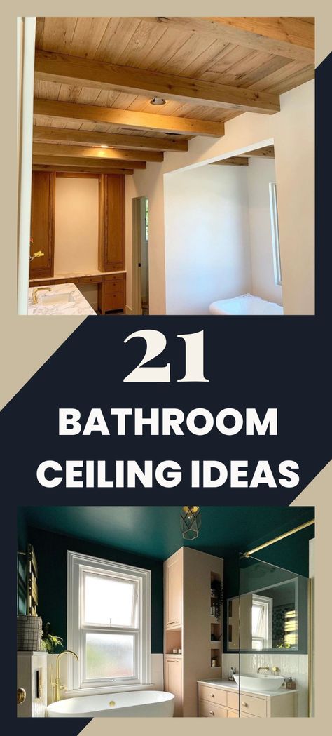 21 bathroom ceiling ideas Bathroom Ceiling Panels, Bathroom Ceiling Ideas, How To Wallpaper, Bathroom Recessed Lighting, Small Farmhouse Bathroom, Maximizing Small Spaces, Dark Ceiling, Shiplap Ceiling, Shiplap Bathroom