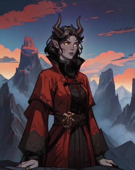 sorcerer tiefling/warlock girl Warlock And Patron, Dnd Sorcerer Tiefling, Warlock Dnd Art, Tiefling Alchemist, D&d Warlock, Tiefling Warlock Female, Tiefling Sorcerer Female, Dnd Warlock Character Design, Draconic Bloodline Sorcerer