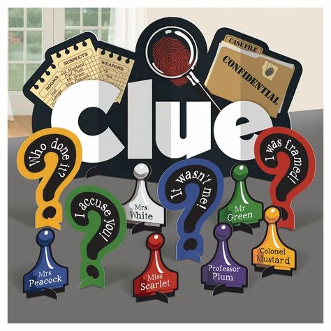 Jubilee Ideas, Beta Club, Clue Game, Board Game Themes, Detective Theme, Clue Party, Mystery Dinner Party, Mystery Parties, Game Night Parties