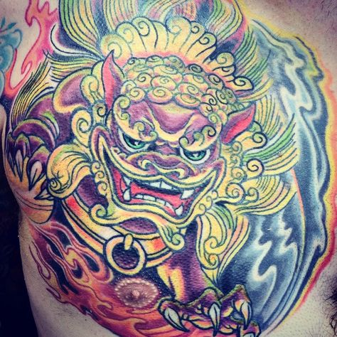 15 Common Yakuza Tattoos And Their Meaning Fu Dog Tattoo, Colored Tattoo, Foo Dog Tattoo, Tattoo Japanese Style, Yakuza Tattoo, Fu Dog, Japanese Tattoo Designs, Foo Dog, Dog Tattoo