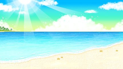 Beaches | Cute Kawaii Resources Pixel Beach, Eerie Places, Cute Graphics, Moving Backgrounds, Pixel Art Background, Summer Banner, Beach Background, Cute Games, Animation Background