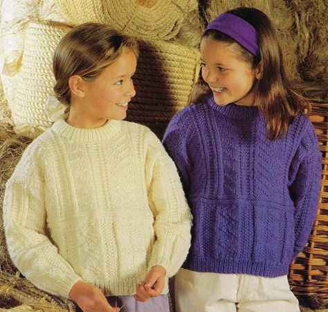 Kids Sweater Pattern, Kids Knitting Patterns, Sweater Knitting Pattern, Crochet Jumper, Jumper Knitting Pattern, Vintage Crochet Patterns, Girls Jumpers, Crochet Summer Tops, Vintage Knitting Patterns