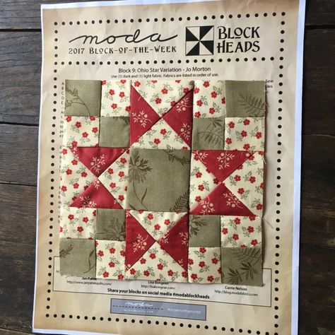 Small Quilt Patterns, Block Quilt Ideas, Its Wednesday, Jan Patek, Moda Blockheads, Christmas Quilt Blocks, Ohio Star, Flag Quilt, Block Quilt