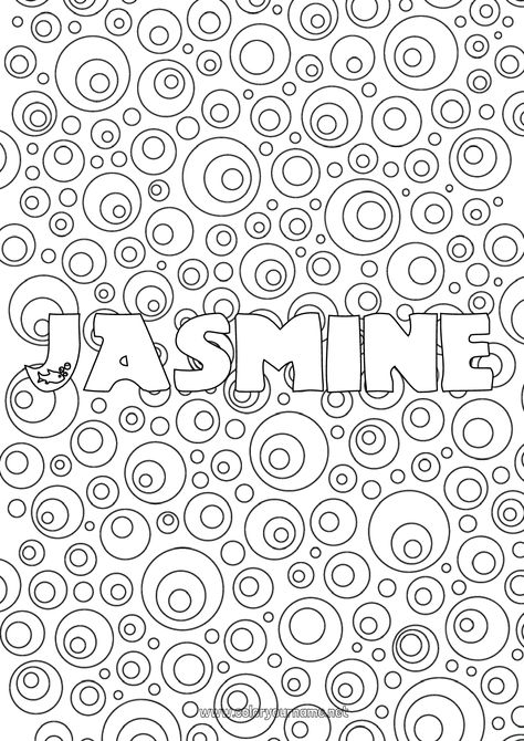 Coloring page No.1204 - Decorated name Name Coloring Pages Free Printable, Name Coloring Pages, Writing Book, First Name, Writing A Book, Coloring Page, First Names, Free Printables, Circles