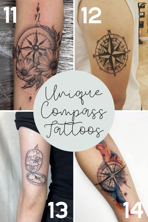 31 Compass Tattoo Ideas for a Travelers Heart - tattooglee Wanderlust Compass Tattoo, Tattoo Ideas Compass Travel, Couple Tattoos Compass And Anchor, Women Compass Tattoo Ideas, North Star Compass Tattoo Design, Compass Tattoo With Names, Compus Tattoos Designs For Women, Beach Compass Tattoo Design, Navy Compass Tattoo