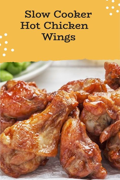 Crockpot Hot Wings, Wings In Crockpot, Crockpot Chicken Wings, Wings Appetizers, Chicken Wings Crockpot, Hot Chicken Wings, Wings Chicken, Hot Pepper Sauce, Seafood Appetizers