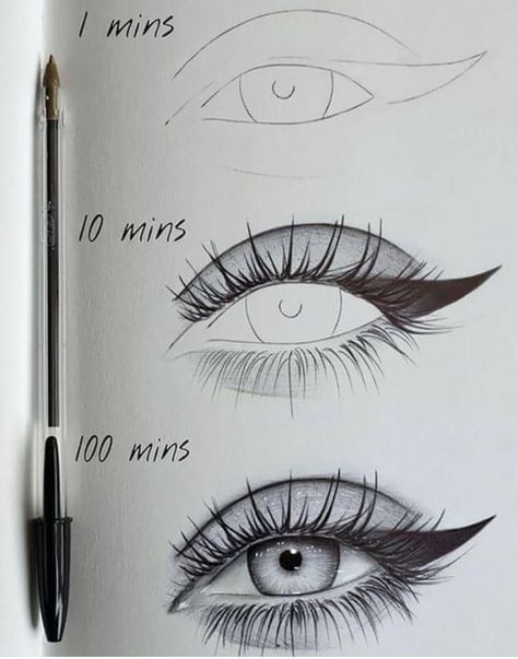 Drawings Of Eyes, Easy Pencil Drawings, Realistic Eye Drawing, Drawing Hands, Eye Drawing Tutorials, Eye Sketch, Girl Drawing Sketches, Cool Pencil Drawings, Drawing Faces