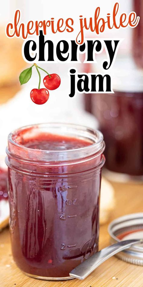 Perfect for beginners and jam enthusiasts alike! Follow these step-by-step instructions and make the ultimate Cherry Jam Recipe! Cherry Jam Recipe Canning, Sour Cherry Jam Recipe, September Meals, Cherry Jam Recipe, Sour Cherry Jam, Cherry Jam Recipes, Homemade Jams, Homemade Strawberry Jam, Cherry Jam