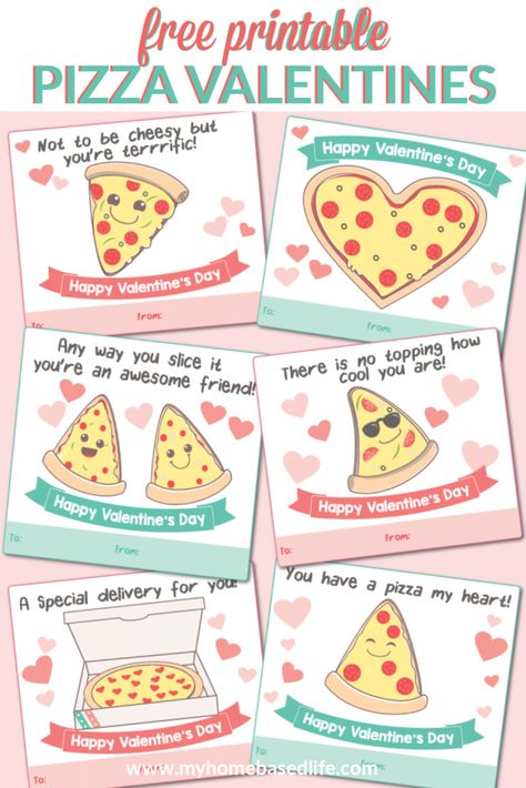 Free printable pizza Valentine’s Day cards with the cheesiest and fun sayings! #valentinesday #valentinecard #freeprintable Valentines Card Sayings, Printable Pizza, Valentines Day Pizza, Free Valentine Cards, Valentine Pizza, Free Printable Valentines Cards, Valentines Day Cards Diy, Valentines Printable, Printable Valentines Day Cards