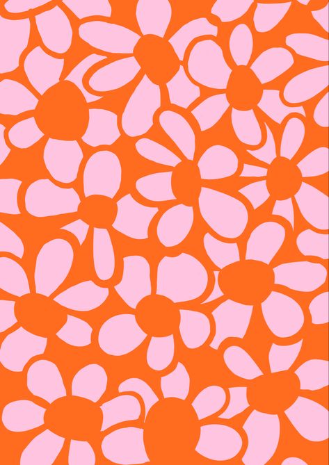 Pink And Orange Aesthetic, Pink And Orange Wallpaper, Orange Patterns, Fun Scrubs, Flower Art Print, Ipad Background, Abstract Flower Art, Computer Backgrounds, Typography Poster Design