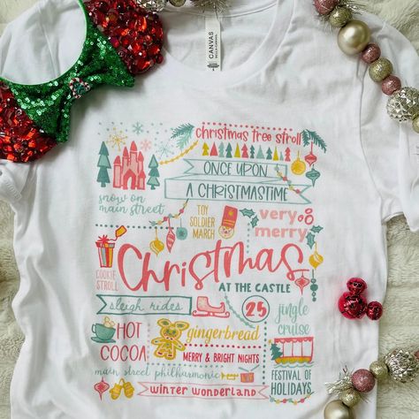 Disney Christmas List T-shirt Disney Shirt Disney at Christmas T-Shirt Disney At Christmas, Disney Christmas Vacation, Disney Christmas Party, Disney Christmas Outfits, Christmas At Disney, Christmas Party Planning, Christmas Checklist, Toddler Christmas Shirt, Disney World Rides