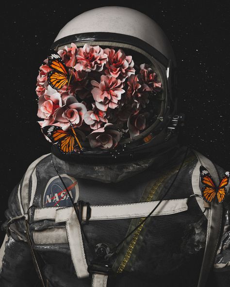 ArtStation - Astronaut Flowers Wearable Art Headpieces, Astronaut Tattoo, Anime Wall Prints !!, Astronaut Wallpaper, Headpiece Diy, Astronaut Art, Cocoppa Wallpaper, Iphone Wallpaper Hipster, Aesthetic Space