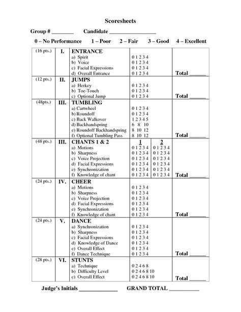 Cheerleading Tryout Score Sheet, How To Prepare For Cheer Tryouts, Cheer Coach Tips, Cheer Tryout Score Sheet, Dance Team Tryouts, Rainbow Fish Template, Cheerleading Chants, Cheerleading Tryouts, Cheerleading Tips