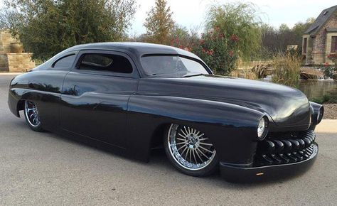 This beast needs hydraulics! Sorry, not sorry. 1950 Mercury, Mercury Cars, Lead Sled, Cars Muscle, Barrett Jackson, Hot Rods Cars, Us Cars, Car Auctions, Black Car