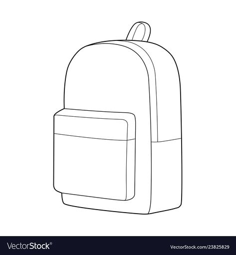 Drawing Backpack, Backpack Drawing, Graphic Shapes Design, Custom Backpack, Travel Drawing, Backpack Fashion, Vintage Backpacks, Sketch A Day, Drawing Templates