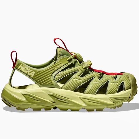 Brand New In Box ! No Flaws. Authentic Hoka One One Hopara Hiking Sandal Unisex Size 10.5 Men / 11.5 Women Color Is: Dark Citron / Luminary Green Color Code: Dclg Msrp: $135 + Tax Sold Out / Discontinued Style. “A True Outdoor Explorer, The Hopara Easily Navigates Through Any Terrain Wet Or Dry. Designed Through The Hoka Lens, This Shoe Will Blow Other Mountain Sandals Out Of The Water. The Hopara Has A Synthetic Upper With Strategic Cutouts For Drainage While Still Providing A Secure Lockdown. Hoka Hopara, Green Leather Sandals, All White Sneakers, Hoka Shoes, Sandals Outfit, Hiking Sandals, Hoka One One, Grey Sneakers, Trail Shoes