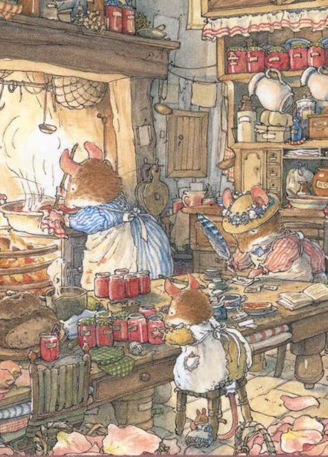 Cozy Anthropomorphism, Widgets 2024, Cozy Animals, Maus Illustration, Brambly Hedge, Mouse Illustration, Storybook Art, Art Mignon, Cottage Art