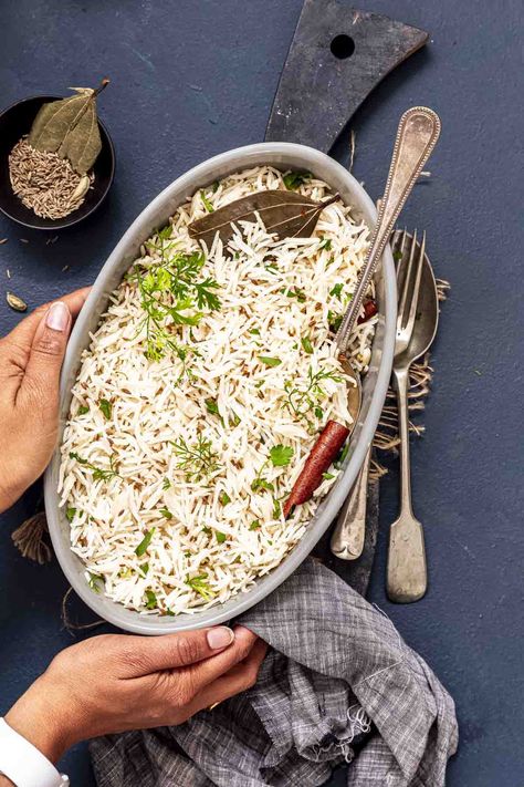 Jeera Rice Recipe { Indian Cumin Rice} - Sandhya's Kitchen Rice On The Stove Top, Cumin Rice Recipe, Jeera Rice Recipe, Cumin Rice, Rice On The Stove, Cucumber Raita, Malai Kofta, Lentil Dal, Indian Rice Recipes