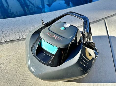 Aiper Seagull SE cordless robotic pool cleaner review - An affordable, easy-to-use pool cleaning robot - The Gadgeteer Pool Cleaner, Pool Cleaning Robot, Intex Pool Vacuum, Robot Room, Pool Vacuums, Shark Robot Vacuum, Teal Door, Automatic Pool Cleaner, Robotic Pool Cleaner