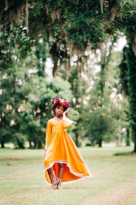 Guinevere Dress, Girls High Low Dress, Mustard Yellow Wedding, Yellow Flower Girl Dresses, Rustic Flower Girl, Rustic Flower Girl Dress, Girls Fall Dresses, Boho Princess, Rustic Dresses