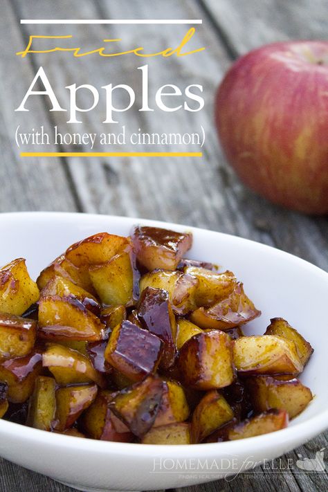 Fried Apples with Honey and Cinnamon (from Homemade for Elle) Apples With Cinnamon, Cinnamon Healthy, Medicine Tips, Fried Apples, Sukkot, Honey Recipes, Honey And Cinnamon, Beltane, Proper Nutrition