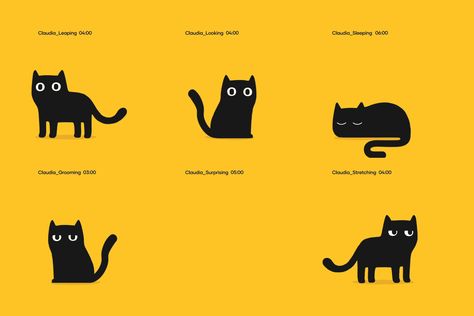 Cat Design Art, Cat Branding, Cat Graphic Design, Pet Design, Logo Creator, Create Logo, Motion Graphics Inspiration, Yellow Design, Motion Graphics Design