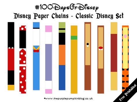 Welcome to Day 22 of 100 Days of Disney here on The Purple Pumpkin Blog! Be sure to check out all … Disney Themed Classroom, Disney Countdown, Disney Classroom, Make It Monday, Disney Printables, Paper Chain, Disney Trip Planning, Paper Chains, Disney World Planning