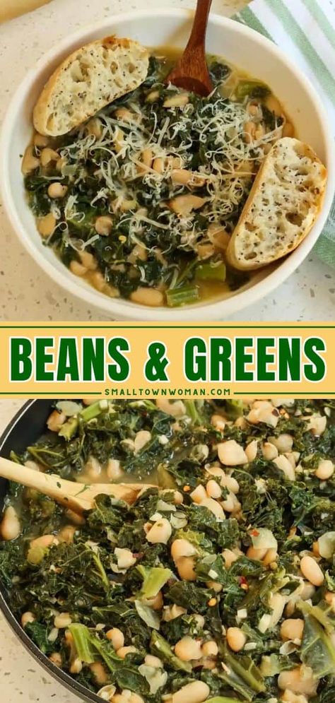 Try these authentic Appalachian Style Beans and Greens! They're such a hearty, delicious side dish. Plus, this beans and greens recipe includes Southern, Italian, and Cajun variations! Appalachian Side Dishes, Greens And Beans Recipe Italian, Vegan Turnip Greens Recipe, Kale Greens Recipe Southern, Beans And Greens Recipe, Best Vegetable Side Dishes, Cannellini Bean Recipes, Turnip Greens Recipe, Italian Greens