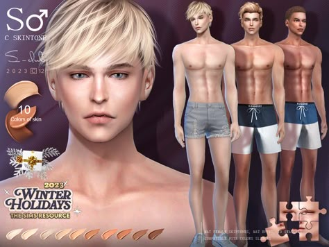 The Sims Resource - Winter Holidays 2023 Skin for male Men Cc Sims 4 Skin, Skin Tones Sims 4, Sims 4 Overlay, Ts4 Men Cc, Sims 4 Mod Folder, Sims4 Skin, Sims 4 Skin Cc, Sims Skins, Sims4 Mod