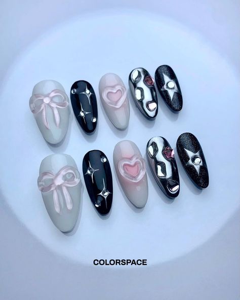 Color Space | Nail Artist | • 𝑷𝑹𝑬𝑺𝑺 𝑶𝑵 𝑵𝑨𝑰𝑳𝑺 • Code : #0403 Inspo from pinterest💕 If anyone know the original artist please let me know <3 Get your nails done at home… | Instagram Nails Done At Home, Monochromatic Nails, Korean Nail, Korean Nail Art, Space Nails, 2024 Nails, Korean Nails, Crazy Nails, Nails Done