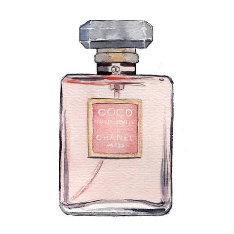 Chanel Chanel Watercolor, Chanel Illustration, Favourite Perfume, Perfume Chanel, Coco Chanel Mademoiselle, Perfume Art, Mademoiselle Chanel, Chanel Art, Fashion Illustration Watercolor