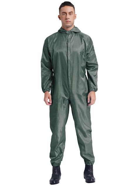 PRICES MAY VARY. Made of skin-friendly nylon, wear-resistant and dustproof, anti-static, high-quality fabric provides optimum safety and durability Designed with long sleeve, long pants bottom, hoodie, front zipper, striped pattern, one-piece full-body covering coveralls for men and women Elastic cuffs effectively prevent dust and pollutant from getting inside the overalls. Mesh patchwork on hoodie ensures breathability and clear hearing Side pockets free your hands and keeps things within reach One Piece Full, One Piece Man, Overall Jumpsuit, Safety Clothing, Stage Costume, Long Pants, Stripes Pattern, Full Body, Front Zipper