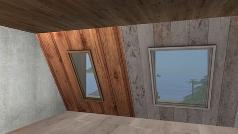 MrsReval — Slanted Windows Sims 4 Slanted Windows, Slanted Windows, Boho Mirrors, Pile Of Books, Wood Logs, Electronic Art, Ikea Furniture, Window Wall, Wall Deco