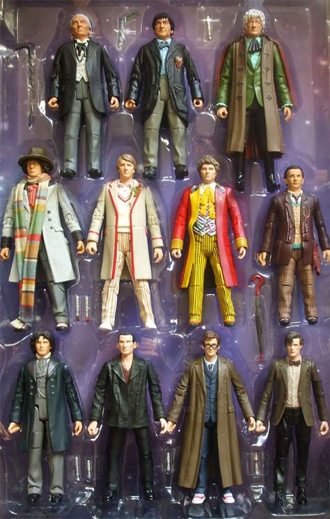 Doctor who action figures. Doctor Who Figures, Rose And The Doctor, Geek Toys, I Am The Doctor, Peter Davison, 1980s Toys, Nerd Herd, Time Lord, Wibbly Wobbly Timey Wimey Stuff