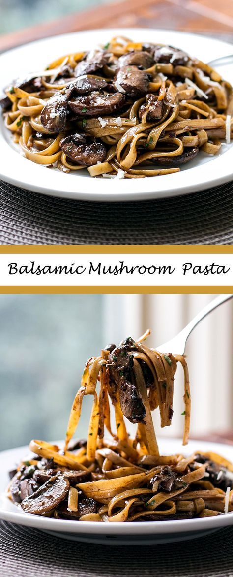 A simple and elegant pasta dish with mushrooms, balsamic vinegar, and cream #pasta #mushrooms #recipesfortwo via @april7116 Dish With Mushrooms, Balsamic Mushroom, Balsamic Mushrooms, Balsamic Sauce, Cookie Sticks, Mushroom Pasta, Easy Pasta Recipes, Pasta Dish, Spaghetti Squash