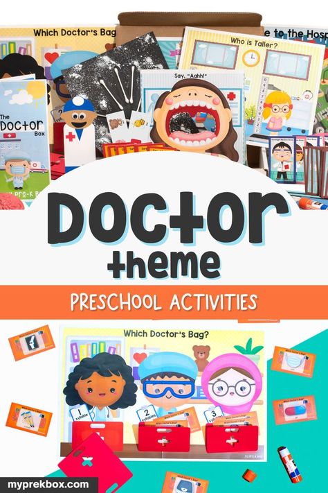 Doctor Theme Preschool, Fun Preschool Crafts, Preschool Craft Ideas, At The Doctor, Daycare Themes, To Be A Doctor, Fine Motor Development, Be A Doctor, Play Based Learning Activities