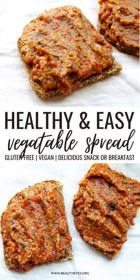 healthy and easy vegetable spread to use on toast or anywhere you want - a delicious vegan spread recipe! Veggie Sandwich Spread, Sandwich Spread Recipes, Fat Free Vegan, Vegan Sandwich Recipes, Vegan Spread, Easy Vegetable, Vegetarian Sandwich, Tastemade Recipes, Healthy Vegan Snacks