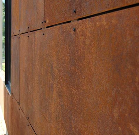 Corten Steel Siding                                                                                                                                                                                 More Steel Siding, Facade Panel, Metal Facade, Cladding Systems, Facade Cladding, Metal Cladding, Weathering Steel, Steel Fence, Metal Siding