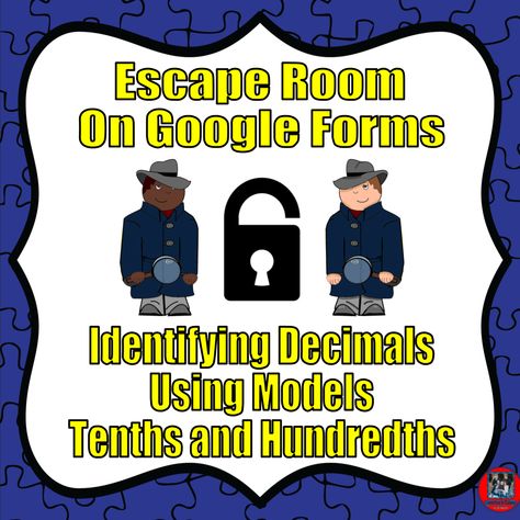 What a great way to check for understanding while students have a blast!!! This Escape Room will be the easiest you have ever implemented as it can be completed by students using digital devices. There are five rooms to escape in which students must perform four tasks and decode a secret message prior to moving on to the next room. Within the rooms there are 20 total math problems where students have to read, identify, and write decimals by using visual models. Digital Escape Room, Math Place Value, Technology Lessons, 5th Grade Math, Math Problems, Google Forms, One Job, Secret Messages, Math Ideas