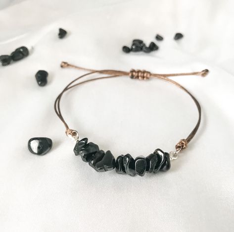 Crystal Bracelets Diy, Black Stone Bracelet, Black Obsidian Jewelry, Black Obsidian Necklace, Black Obsidian Bracelet, Obsidian Jewelry, Bracelet Cord, Obsidian Necklace, Obsidian Bracelet