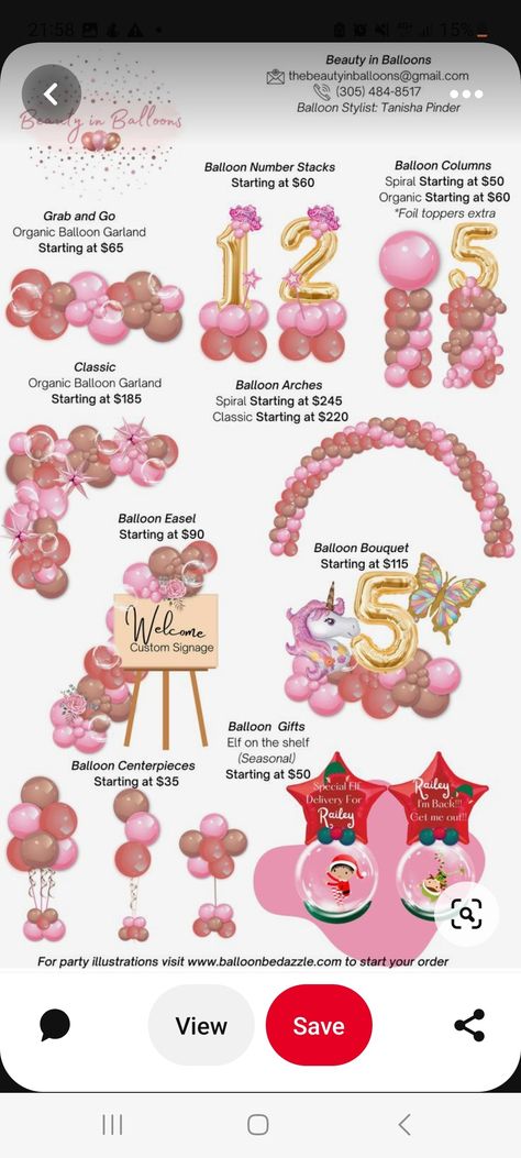 Balloon Pricing Guide, Number Balloon Columns, Grab And Go Balloon Garland, Balloon Pricing, Balloon Arch Backdrop, Party Balloons Diy, Cheap Party Decorations, Balloon Template, Balloon Prices