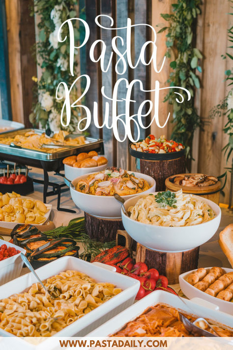 Revolutionize your lunch game! 🌟 Quick, easy, and customizable pasta options perfect for midday gatherings and office parties! 🍽️ Click for lunch buffet inspiration! #LunchGoals Buffet Lunch Ideas, Pasta Bar Party, Pasta Buffet, Four Cheese Pasta, Pasta Lunch, Bar Buffet, Buffet Ideas, Lunch Buffet, Pasta Bar