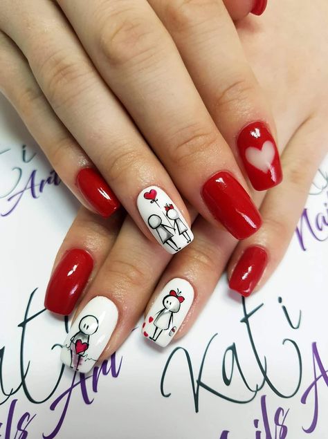 Valentines Day Nails Ideas, 2023 Nail, Crazy Nail Art, Valentines Day Nails, Valentine Nail Art, Valentine Nails, Nail Designs Valentines, Pretty Nail Designs, Nail Art Designs Videos