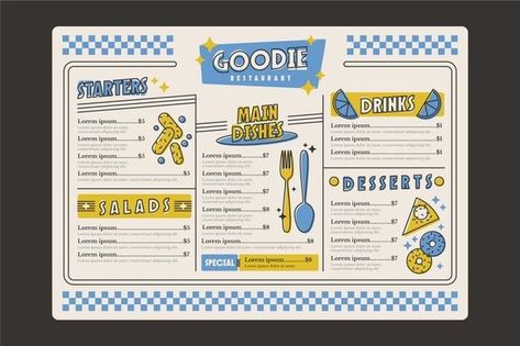 Cool Menu Design, Menu Design Ideas Templates, Diner Branding, Digital Restaurant, Menu Design Layout, Drink Menu Design, Recipe Design, Menu Design Inspiration, Diner Menu