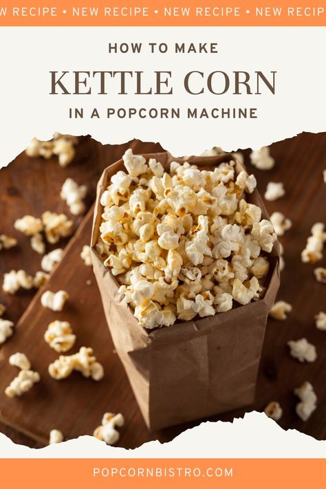 There’s nothing quite like watching a film with popcorn or fresh kettle corn. If you’ve already got a popcorn machine, you might be curious to find out how to make kettle corn in a popcorn machine. In this article, I will provide you with some key information on kettle corn, as well as a step-by-step guide on how to make kettle corn in a popcorn machine. Gourmet Popcorn Recipes, Healthy Chip Alternative, Popcorn Recipes Sweet, Kettle Corn Recipe, Kettle Corn Popcorn, Chocolate Covered Popcorn, Popcorn Cart, Sweet Popcorn, Best Popcorn