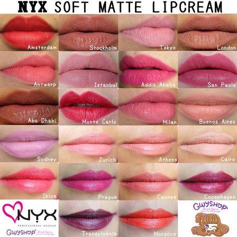 Nyx Soft Matte Lip Cream Nyx Soft Matte Lip Cream Swatches, Nyx Matte Lip Cream, Makeup Lips Matte, Nyx Soft Matte Lip Cream, Nyx Matte, Nyx Soft Matte, Nyx Lip, Nyx Lipstick, Soft Matte Lip Cream