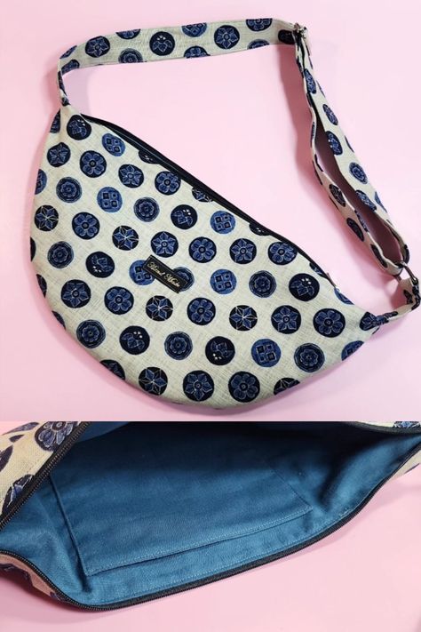 You can easily and quickly make a round shoulder bag / sling bag Large Sling Bag Pattern, Sling Bag Patterns To Sew, Crescent Bag Pattern Free, Diy Sling Bag Pattern, Sling Bag Pattern Free, Sling Bag Pattern, Round Shoulder Bag, Diy Dye, Small Sling Bag